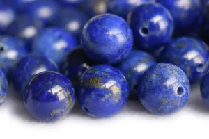 10PCS 8mm natural genuine Lapis lazuli stone round beads half hole drilled
