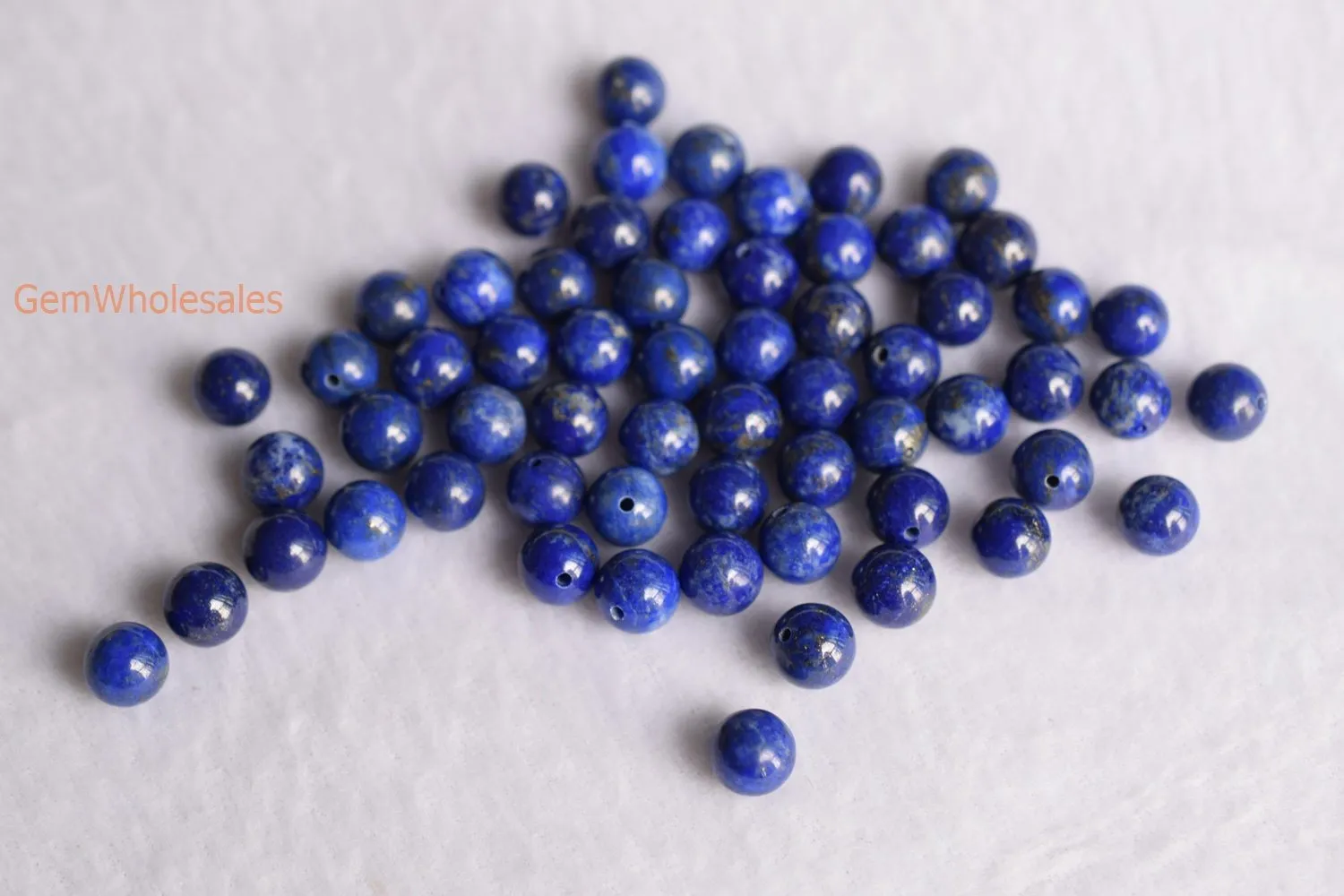 10PCS 8mm natural genuine Lapis lazuli stone round beads half hole drilled