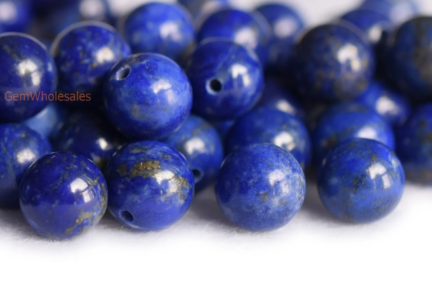 10PCS 8mm natural genuine Lapis lazuli stone round beads half hole drilled