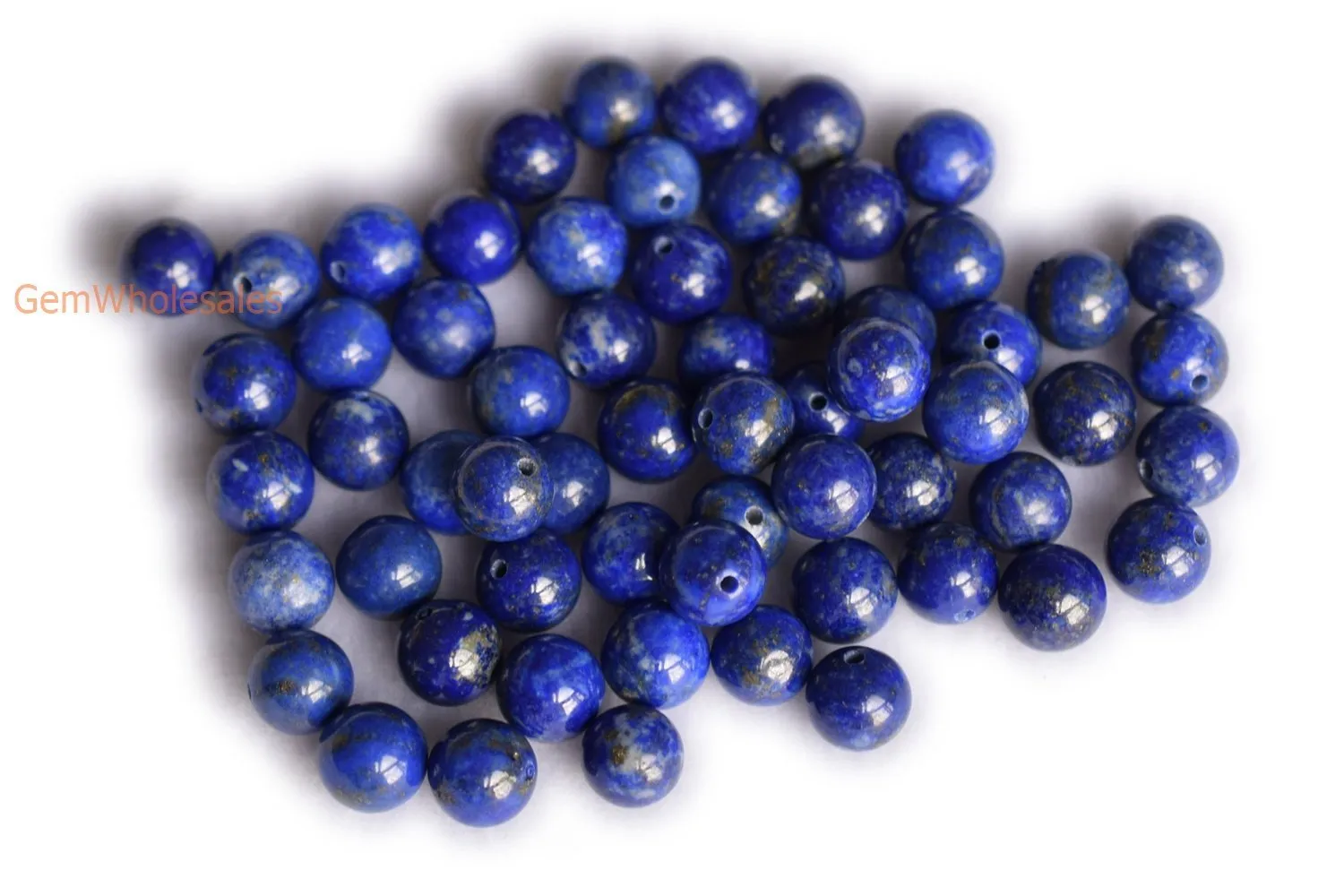 10PCS 8mm natural genuine Lapis lazuli stone round beads half hole drilled