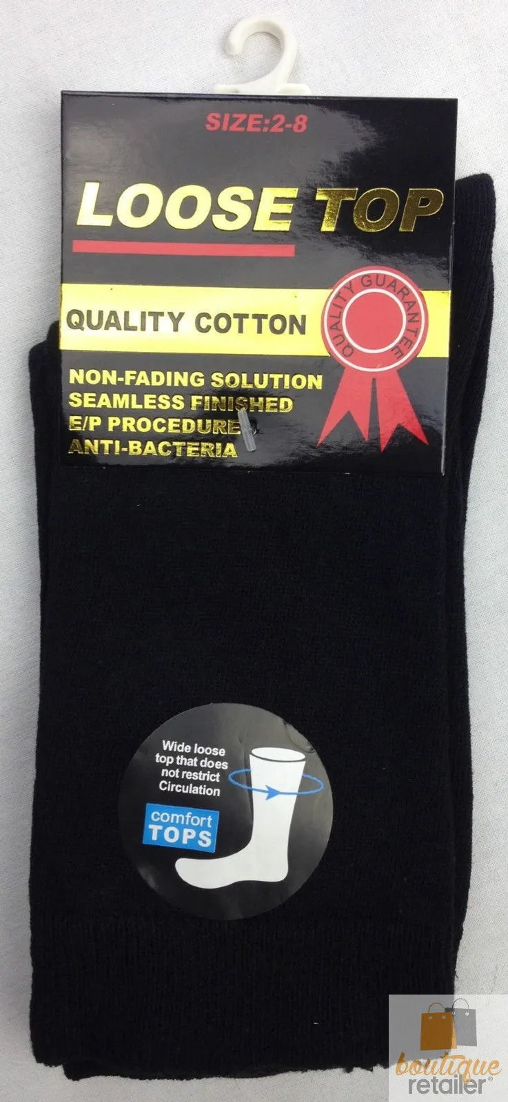 10x Pairs COTTON Rich LOOSE TOP SOCKS Medical Circulation Diabetic Comfort BULK