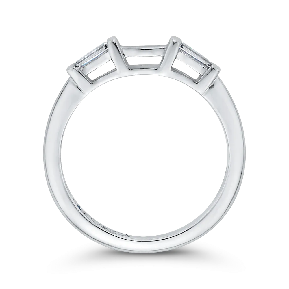 14K White Gold Baguette Diamond Wedding Band