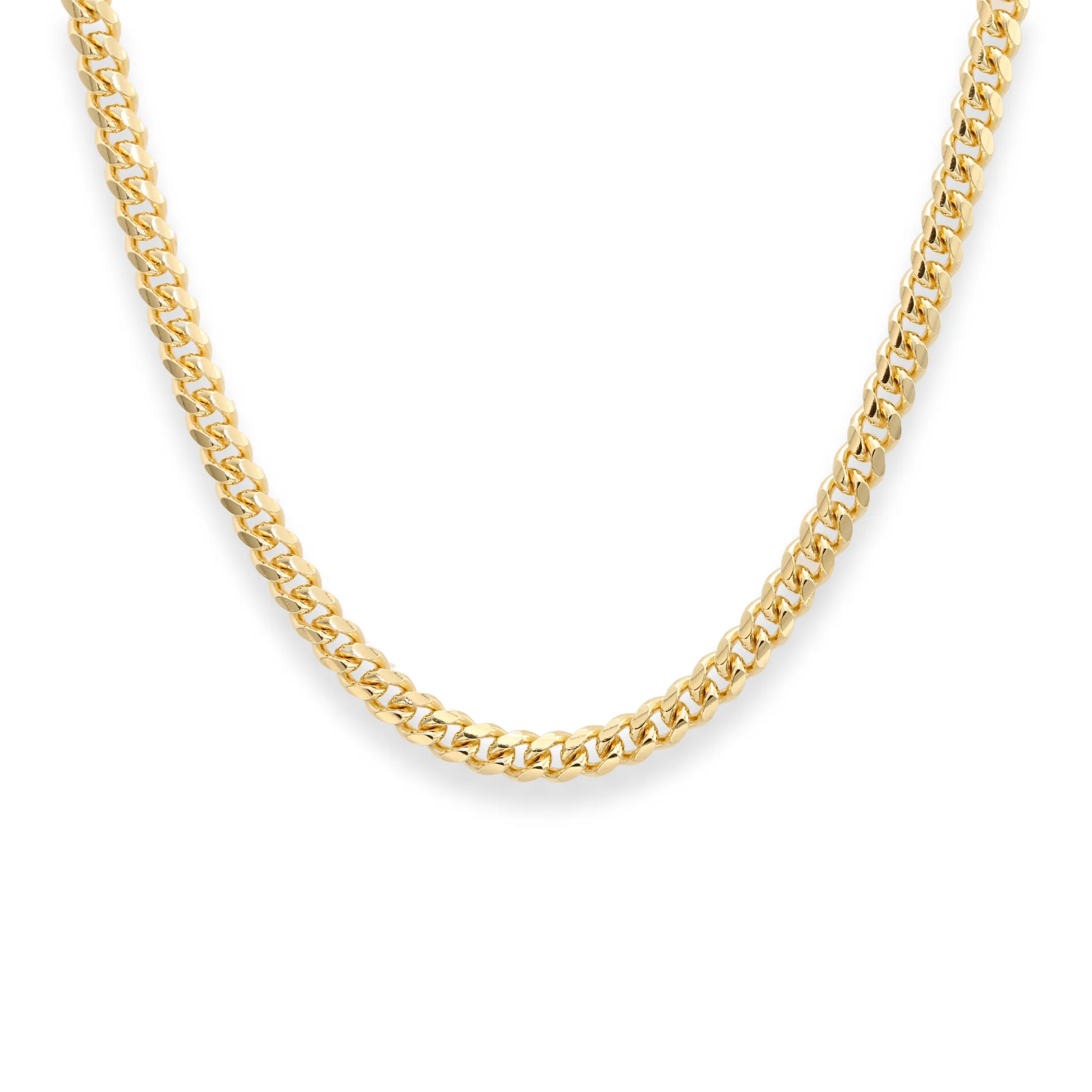 925 Sterling Silver Gold Plated Cuban Chain Necklace & Bracelet