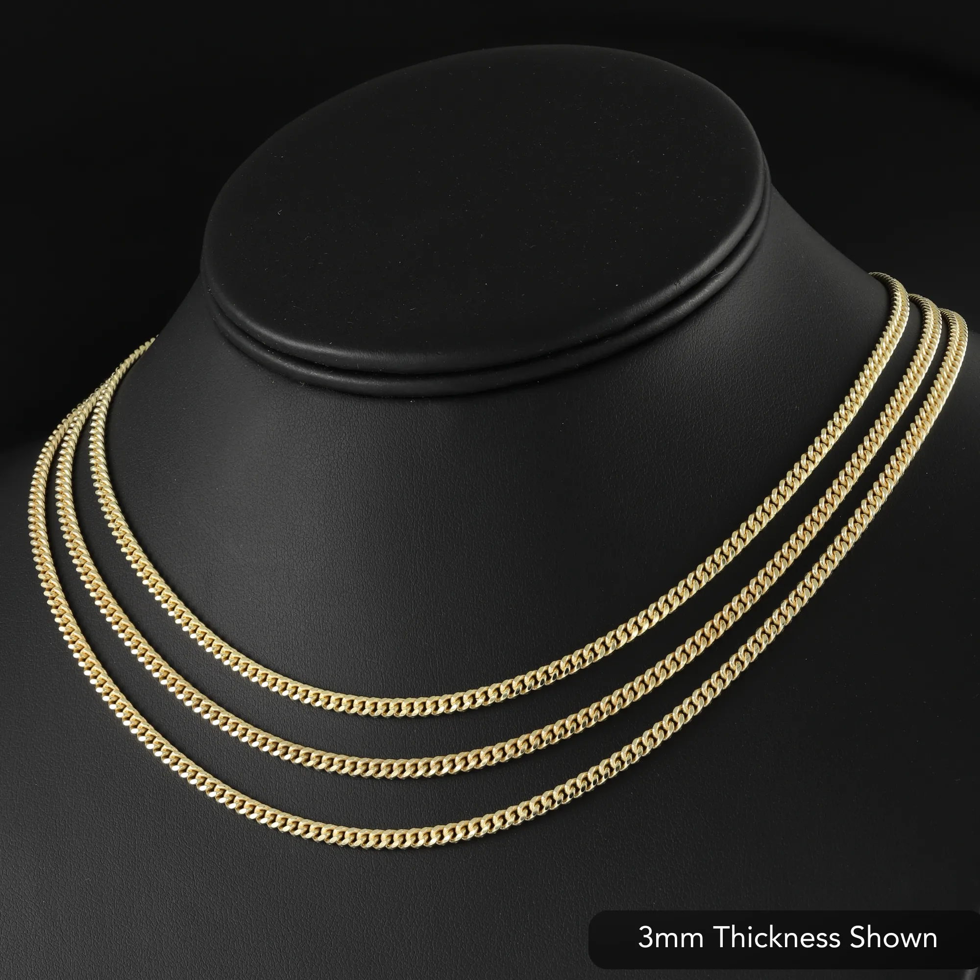 925 Sterling Silver Gold Plated Cuban Chain Necklace & Bracelet