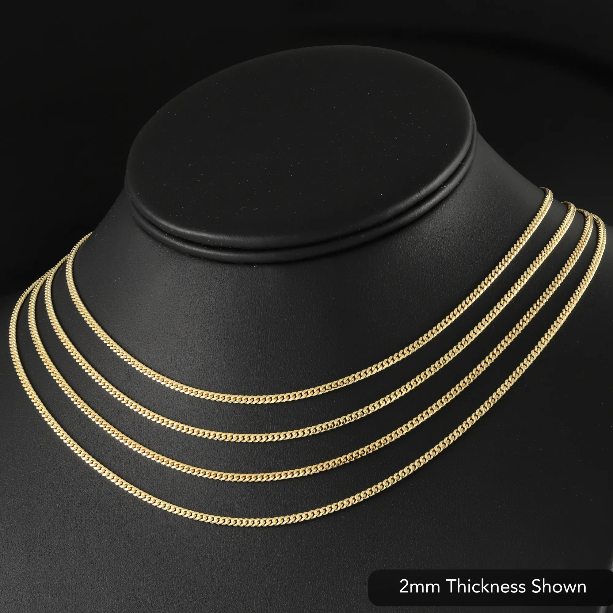 925 Sterling Silver Gold Plated Cuban Chain Necklace & Bracelet