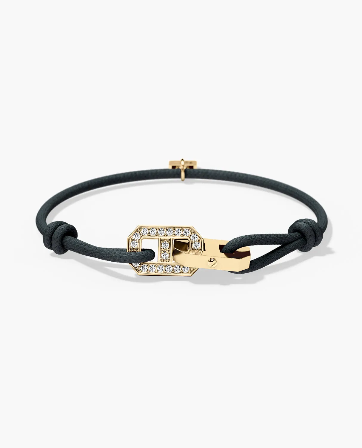BRIGGS Cord Bracelet with Gold Charm & 0.45ct Diamonds