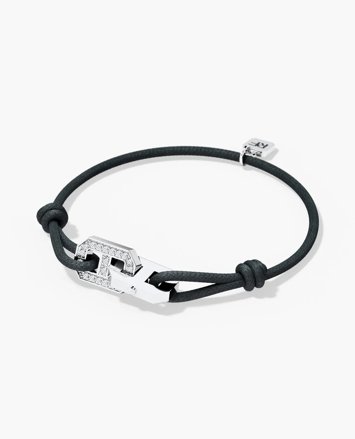 BRIGGS Cord Bracelet with Gold Charm & 0.45ct Diamonds