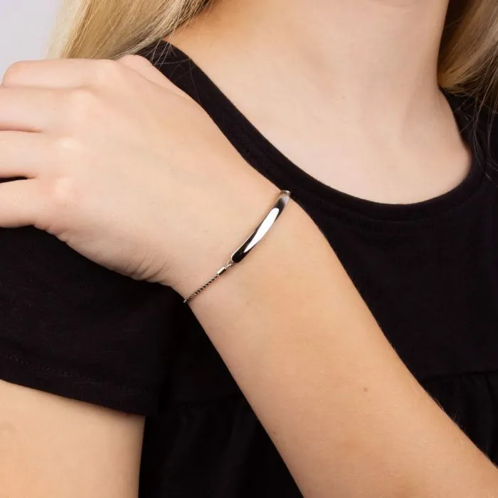 D for Diamond ID Bar Bracelet with Diamond