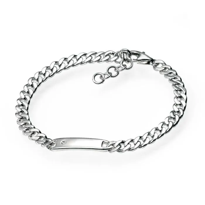 D for Diamond ID Bar Bracelet with Diamond