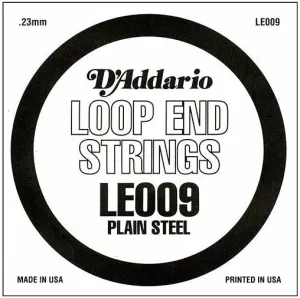 D'Addario LE009 Plain Steel Loop End Single String, .009