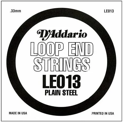 D'Addario LE013 Plain Steel Loop End Single String, .013
