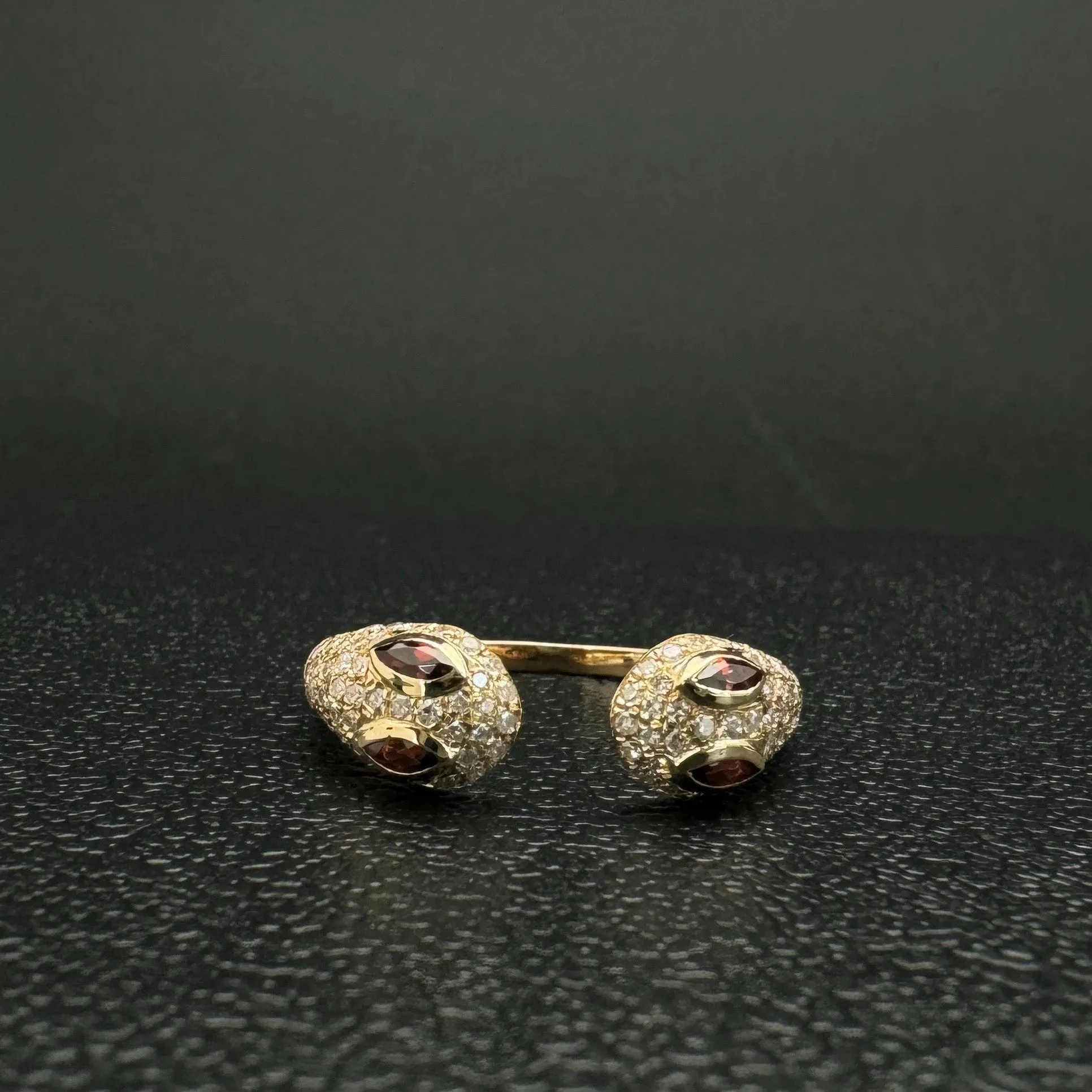 Diamond Red Garnet Snake Ring 5.50x1.30mm