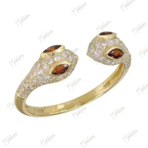Diamond Red Garnet Snake Ring 5.50x1.30mm