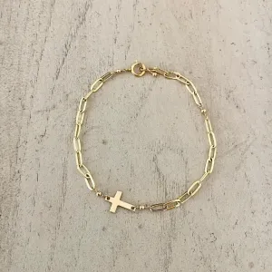 Gold Cross Bracelet