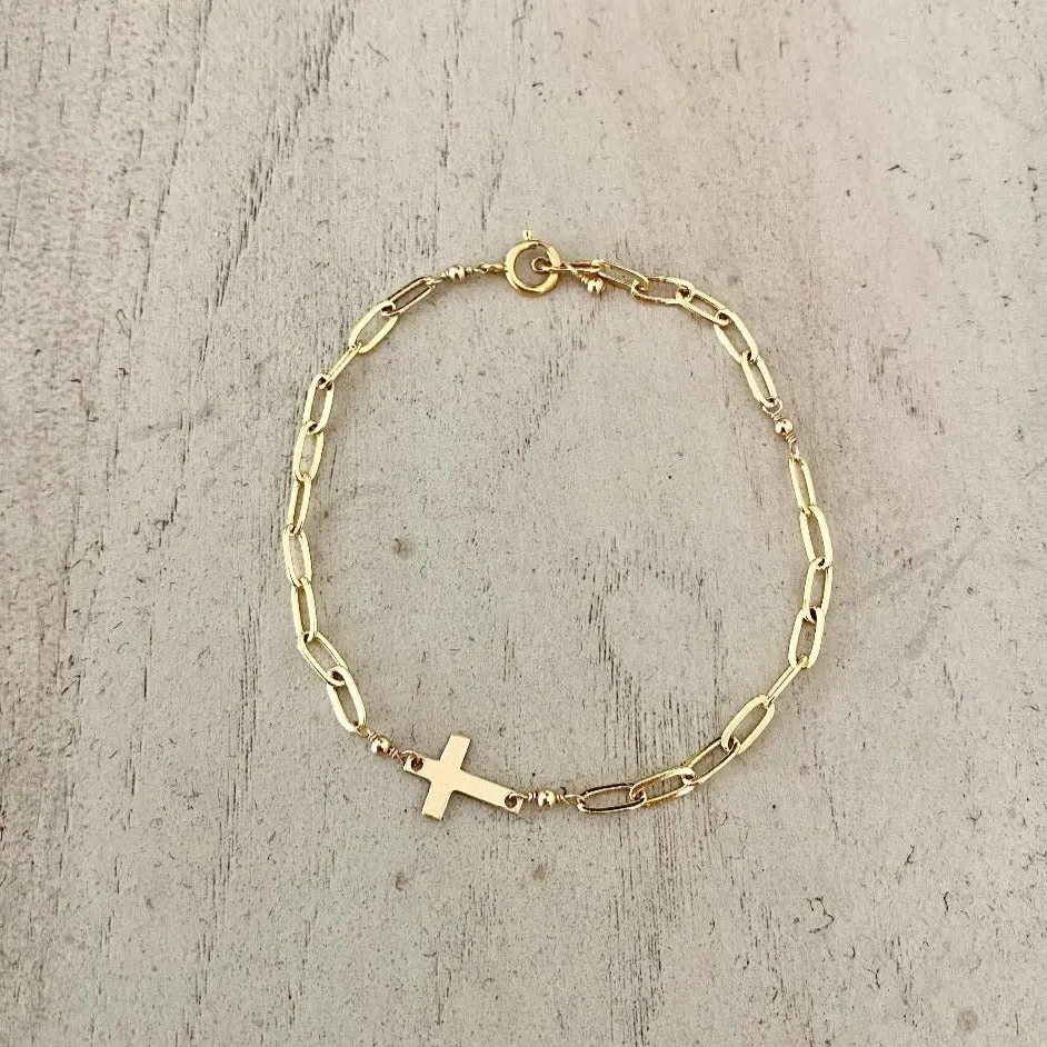 Gold Cross Bracelet