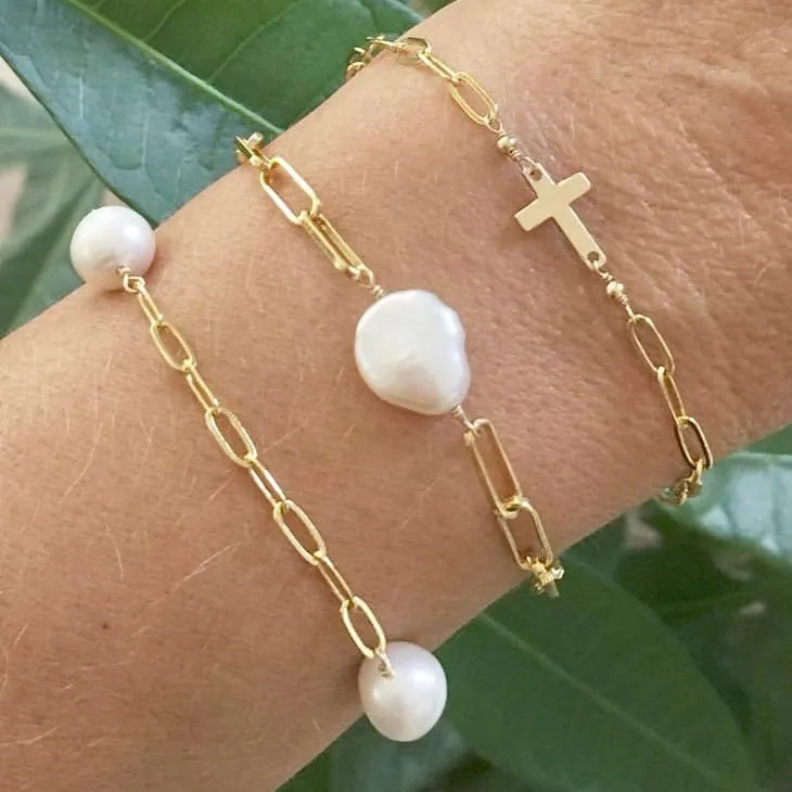 Gold Cross Bracelet