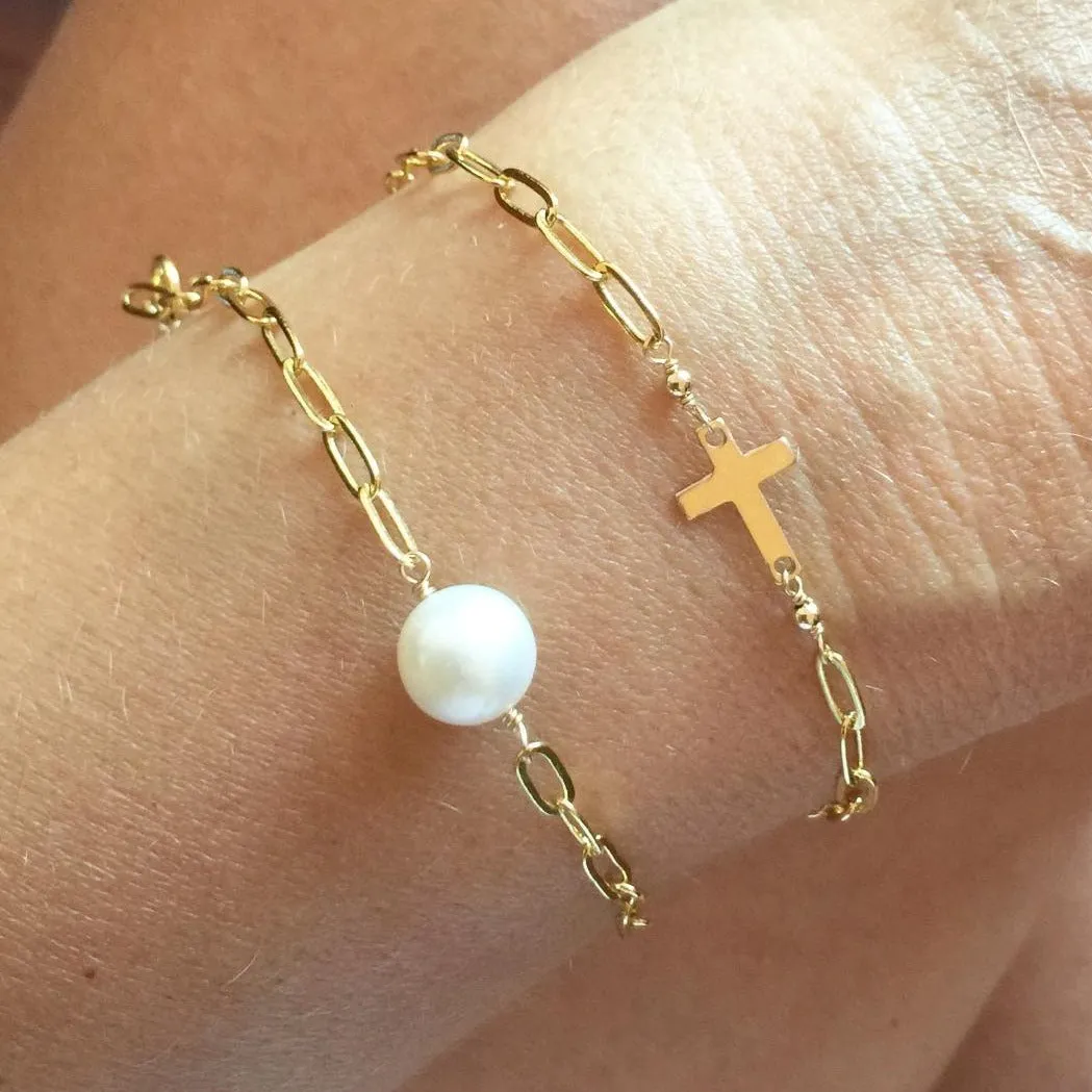 Gold Cross Bracelet