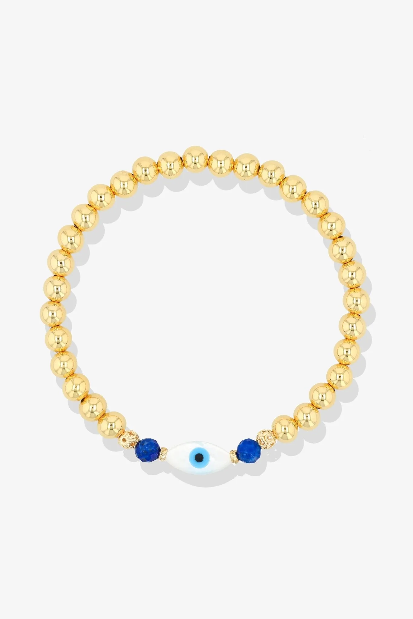 Gold Evil Eye Lapis Lazuli Bracelet