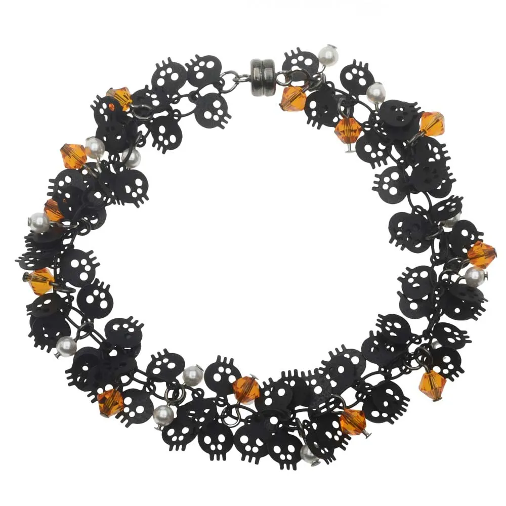 Halloween Skull Charm Chain Bracelet
