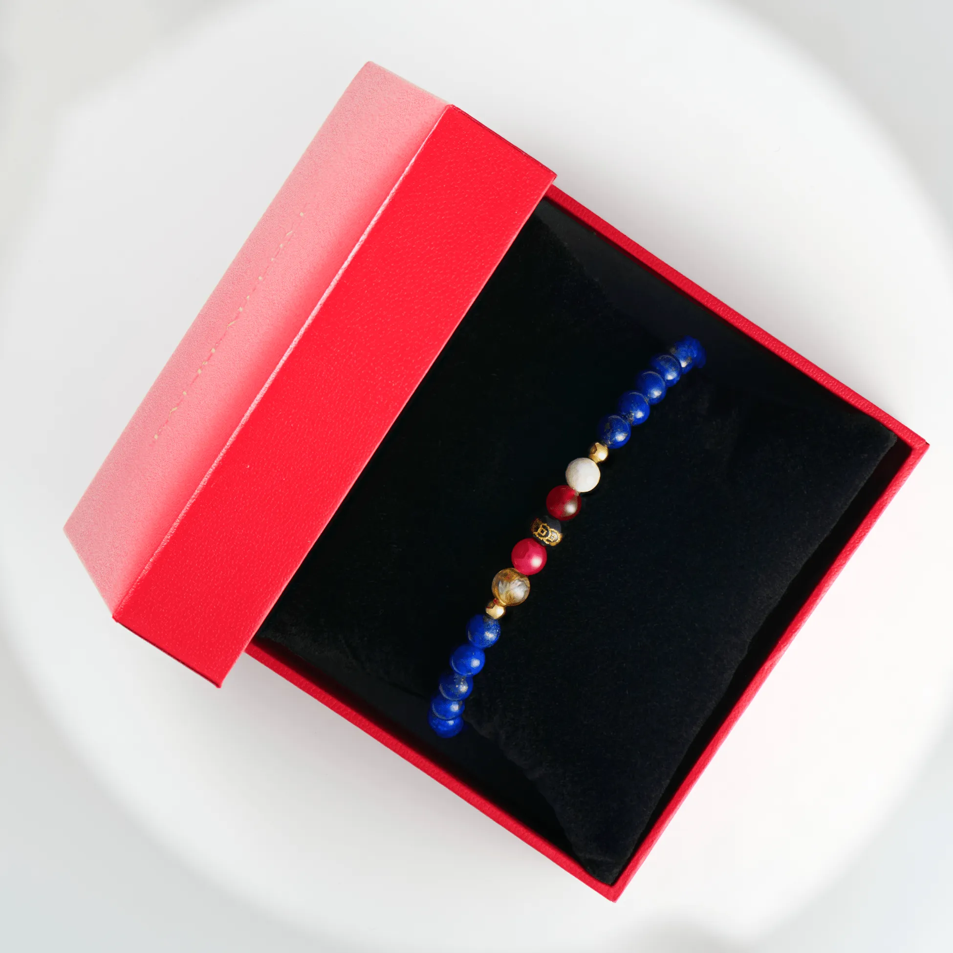 Mega Wealth Lucky 7 Gemstone Bracelet With REAL Gold