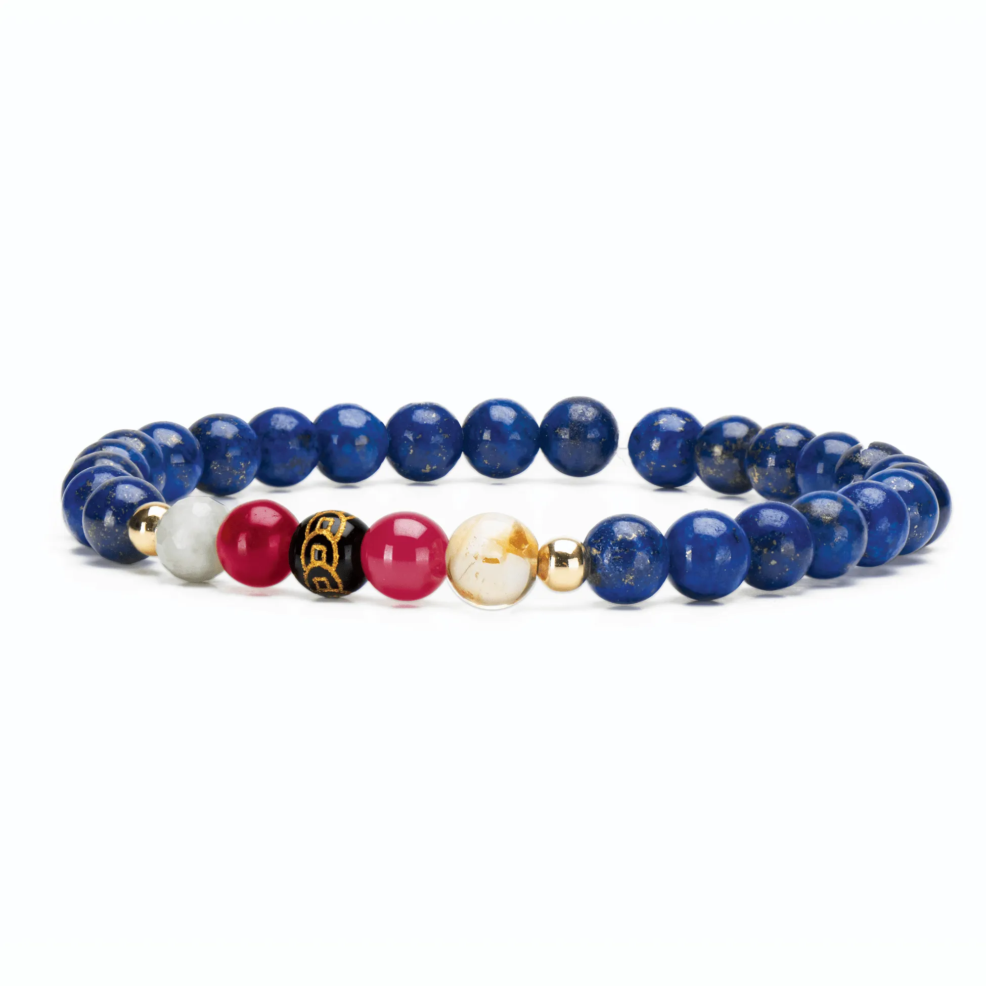 Mega Wealth Lucky 7 Gemstone Bracelet With REAL Gold