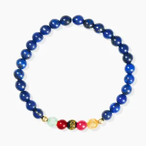 Mega Wealth Lucky 7 Gemstone Bracelet With REAL Gold