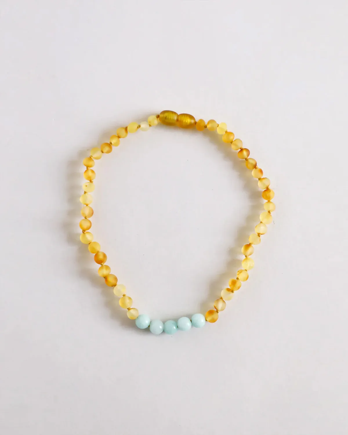 Raw Honey Baltic Amber   Amazonite || Necklace 16"