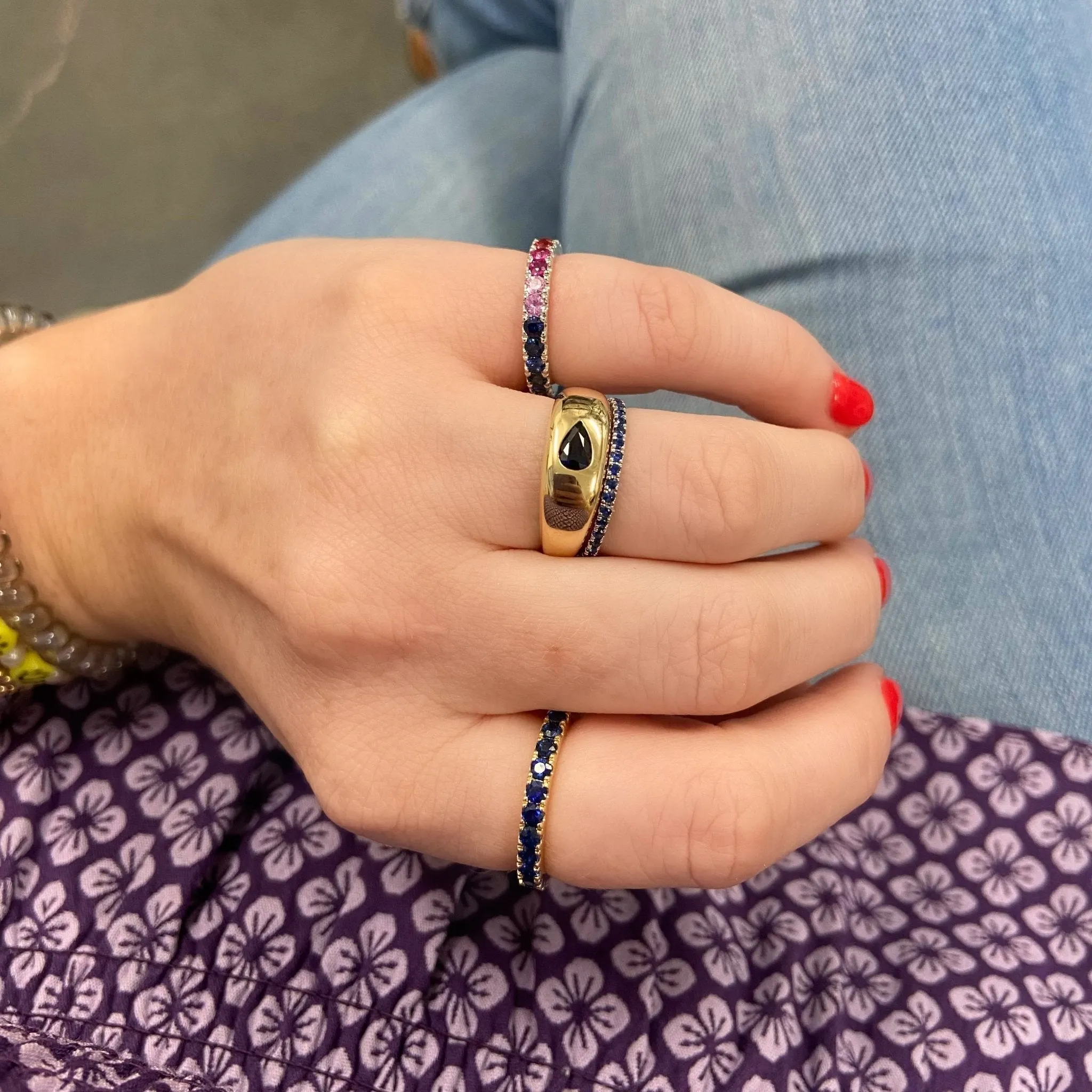 Sapphire Rainbow Ombré Ring