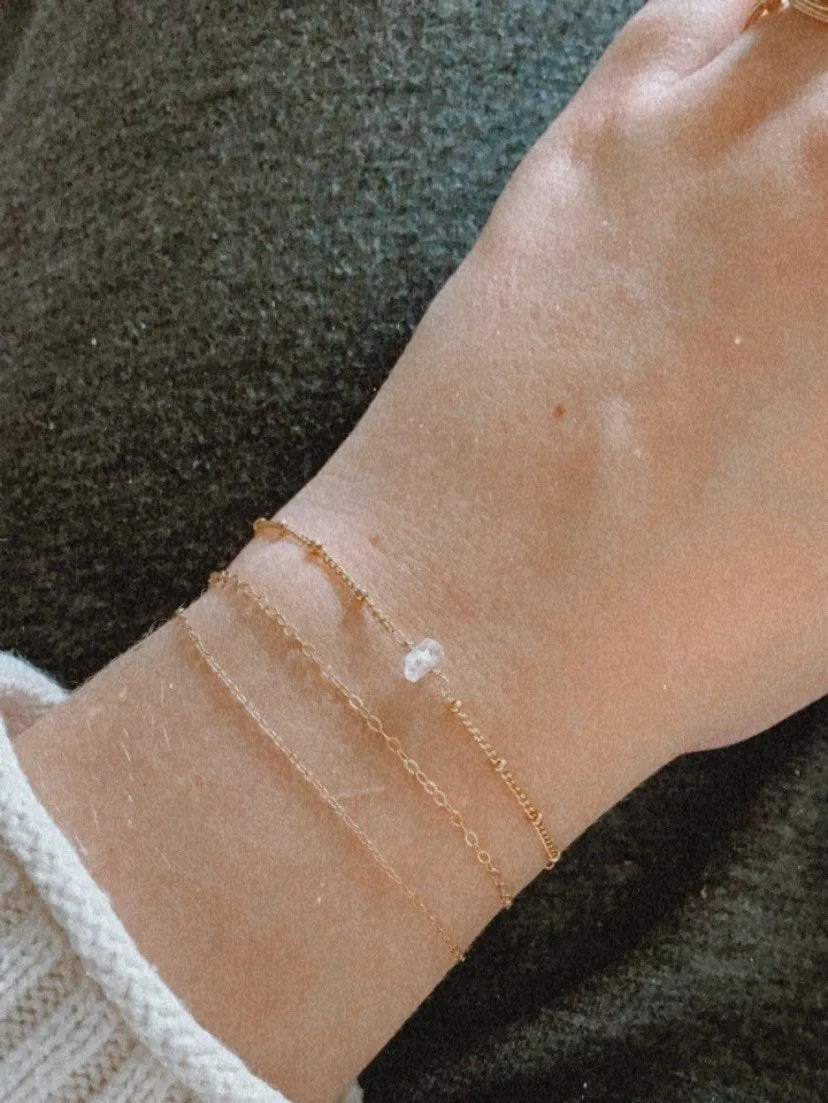 Satellite Chain Bracelet | Herkimer Diamond