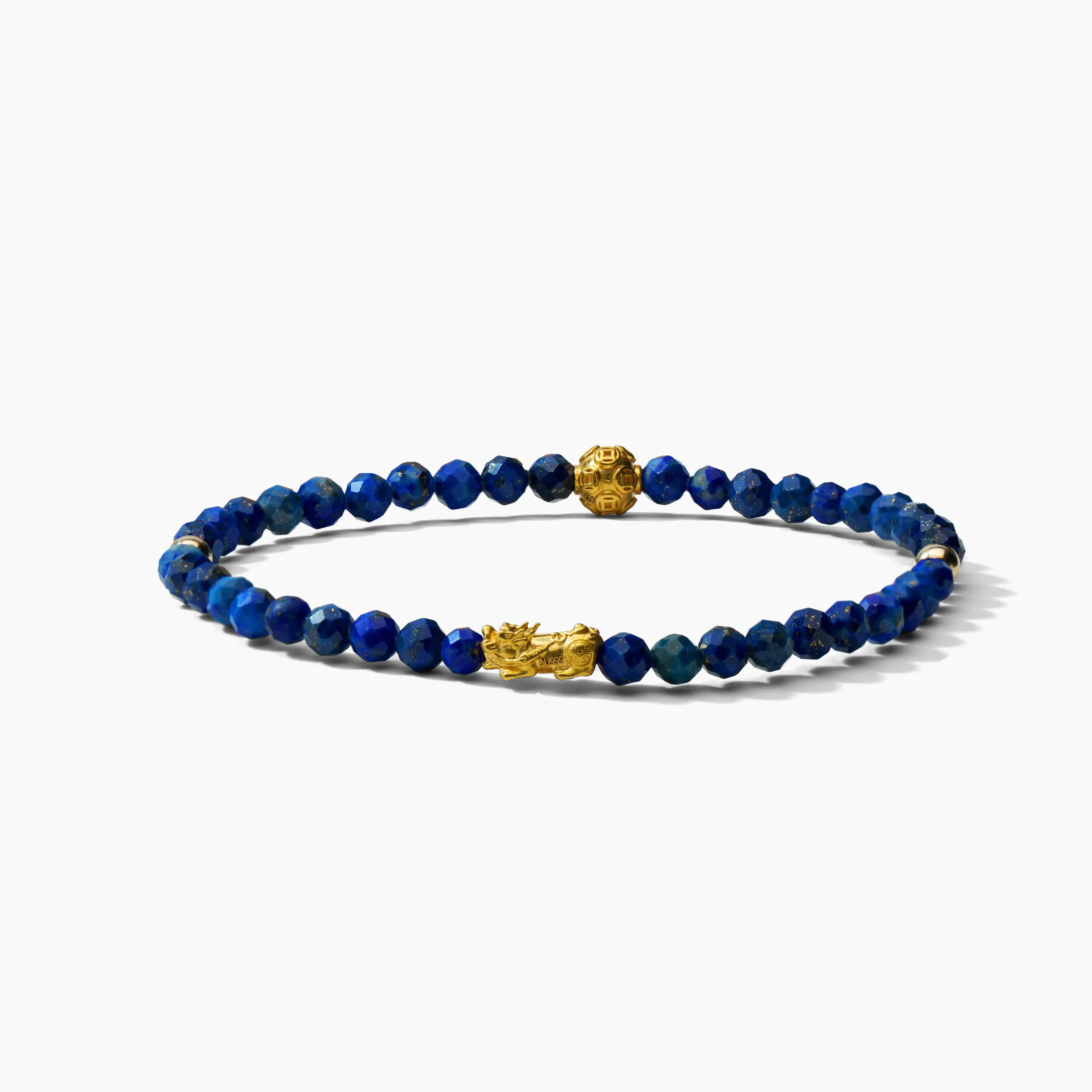 Scorpio Zodiac Lunar Eclipse 24k Pixiu Bracelet - Lapis Lazuli