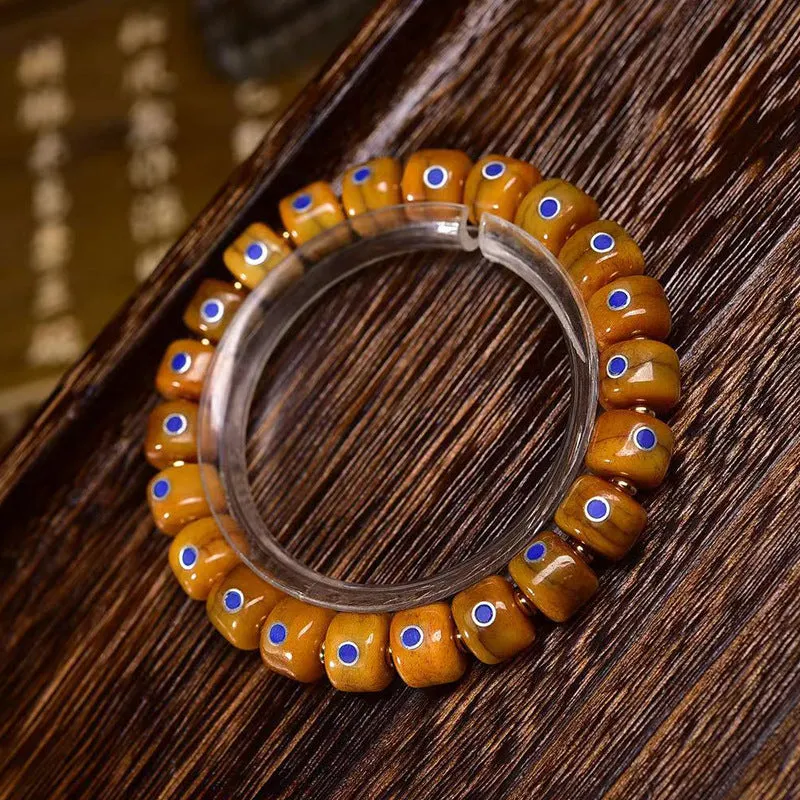 Tibetan Yak Bone Bracelet with Tangka Pendant