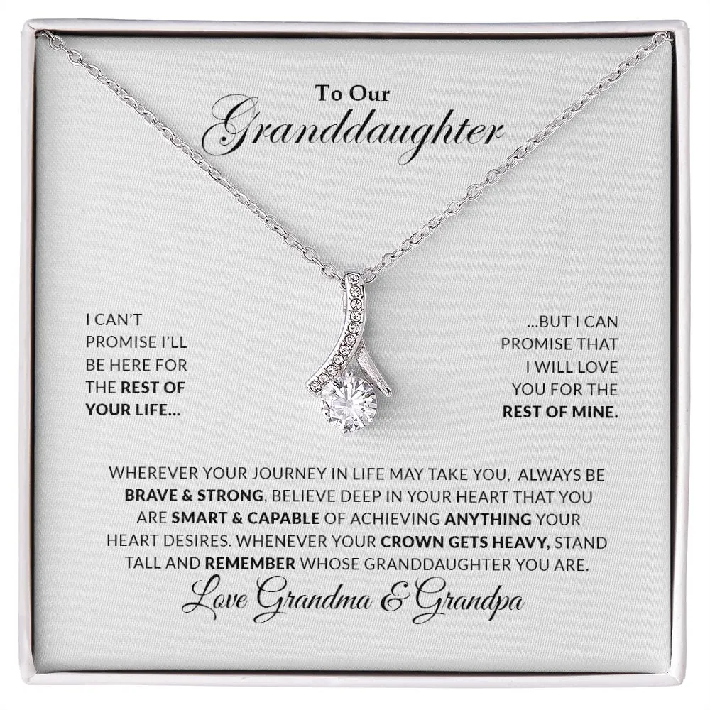 To Our Granddaughter | Always Be Brave &  Strong - Alluring Beauty necklace