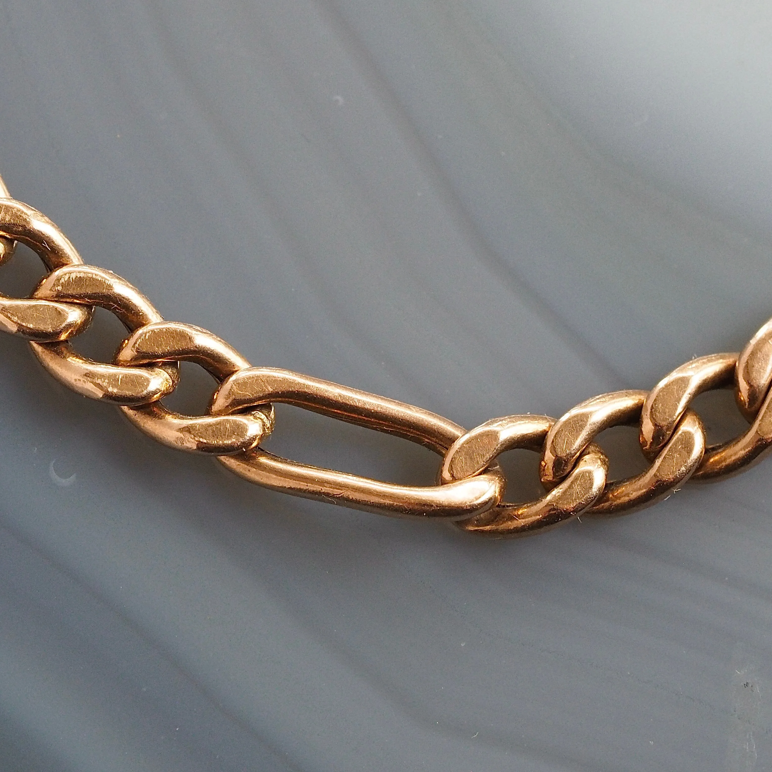 Vintage 14k Gold Italian Figaro 7.75" Bracelet